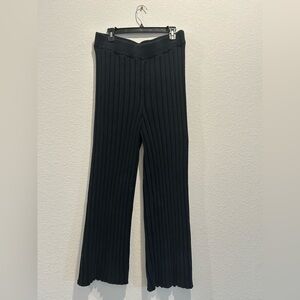 Free People FP Beach Black Ribbed thick Knit flare oversized baggy Pants